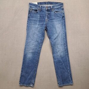 Abercrombie Fitch Classic Straight Mens Jeans Blue 34x34 Button Fly Y2K Vintage